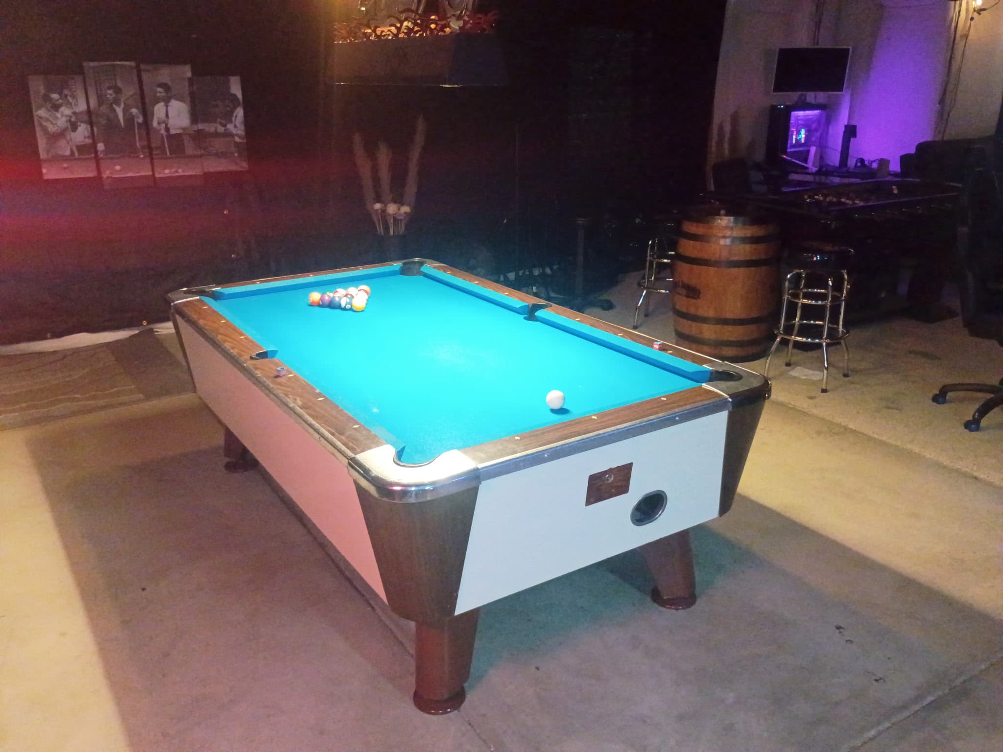 Private pool table view